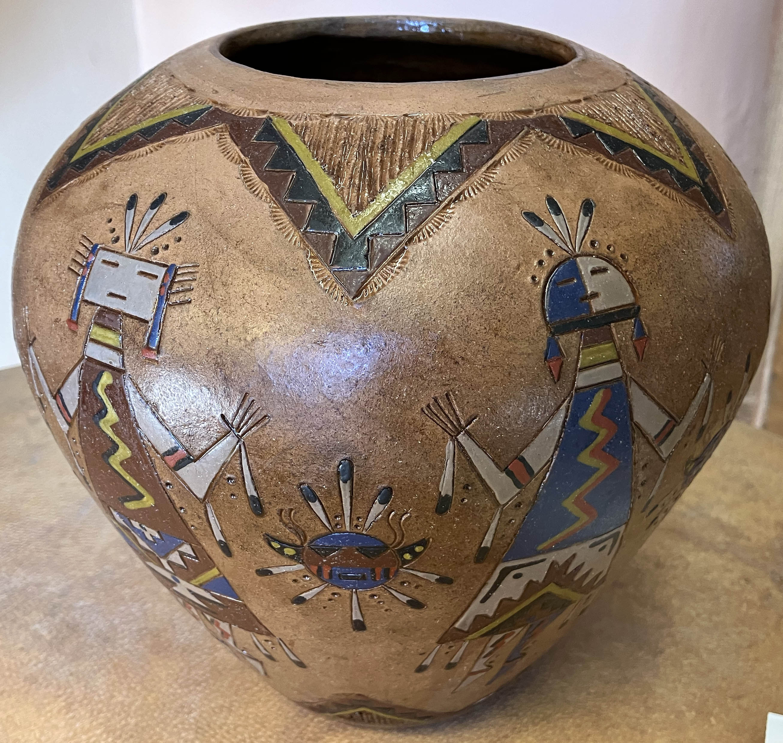 Nancy Chilly | Navajo Yei Bichaii Vase | Penfield Gallery of Indian Arts | Albuquerque, New Mexico